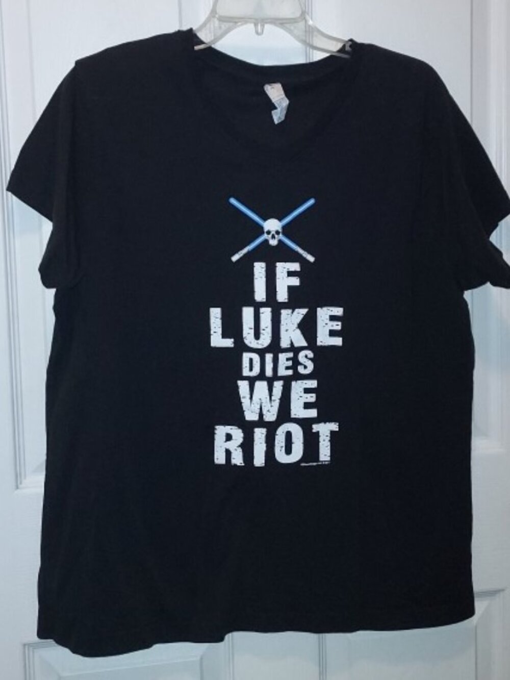 IF LUKE DIES WE RIOT ⚔️ SHIRT Off World Designs by Ray Van Tilburg Ladies XL